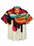 Royaura® Vintage Abstract Stripe Print Oversized Hawaiian Shirt