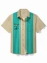 Royaura® Retro Cocktail Bowling Shirt Medieval Geometry Easy Care Camp Pocket Shirt Big Tall