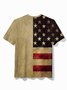 Royaura® Vintage American Flag Men's Round Neck T-Shirt Stretch Quick-Drying Camp Outdoor Top Big Tall
