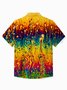 Royaura® 60s Retro Psychedelic Abstract Men's Hawaiian Shirt Stretch Pocket Camp Shirt Big Tall