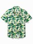 Royaura®  Holiday National Alligator Awareness Day Alligator Coconut Tree Print Men's Shirt Easy Care Camping Pocket Shirt Big Tall