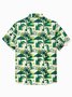 Royaura®  Holiday National Crocodile Awareness Day Crocodile Coconut Tree Print Men's Shirt Easy Care Camping Pocket Shirt Big Tall