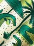 Royaura®  Holiday National Crocodile Awareness Day Crocodile Coconut Tree Print Men's Shirt Easy Care Camping Pocket Shirt Big Tall