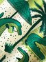 Royaura®  Holiday National Alligator Awareness Day Alligator Coconut Tree Print Men's Shirt Easy Care Camping Pocket Shirt Big Tall