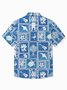 Royaura® Hawaiian Turtle Print Men's Button Pocket Short Sleeve Shirt