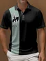 Royaura® Vintage Bowling Structure Cartoon Girl Print Men's Lapel Button Short Sleeve POLO Shirt