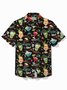 Royaura® Hawaiian Tiki Cocktail Print Men's Button Pocket Short Sleeve Shirt