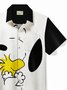 Royaura®  50's Retro Cartoon Men's Shirt Dog Art Camp Pocket Shirt Big Tall