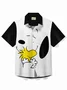 Royaura®  50's Retro Cartoon Men's Shirt Dog Art Camp Pocket Shirt Big Tall