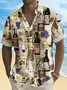Royaura® National Wine Day Wine Print Men's Button Pocket Shirt