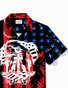 Royaura® Holiday Memorial Day Soldier American Flag Print Men's Shirt Easy Care Camping Pocket Shirt Big Tall