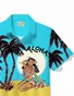 Royaura® x 50s Vintage Dame Beach Vacation Men's Hawaiian Shirt Coconut Tree Hula Girl Print Stretch Pocket Camping Shirt Big Tall