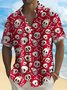 Royaura®Music Rock Skull Print Men's Button Pocket Short Sleeve Shirt