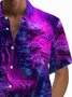 Royaura®Retro Gradient Art Print Men's Button Pocket Short Sleeve Shirt