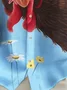 Royaura® Vintage Chicken Print Ex Battery Hen Chest Pocket Shirt Plus Size Men's Shirt