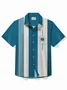 Royaura® 50's Vintage Bowling Shirt Medieval Geometry Stretch Quick Dry Camp Pocket Shirt Big Tall