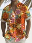 Royaura® 70s Retro Floral Daisy Men's Short Sleeve Shirt With Pocket