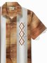 Royaura® 50's Vintage Men's Bowling Shirts Mid-Century Geometric Art Pocket Camp Shirt Big Tall