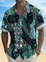 Royaura®  Beach Vacation Men's Hawaiian Shirt Plant Cat Print Pocket Camping Shirt