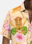 Royaura® Beach Holiday Men's Hawaiian Shirt Tiki Flamingo Flower Pocket Camping Shirt