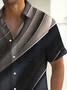 Royaura®Vintage Gradient Print Men's Button Pocket Short Sleeve Shirt
