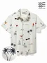 Royaura® Coconut Men's Hawaiian Shirt Wrinkle Free Seersucker Pocket Camp Shirt Big Tall