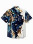 Royaura® 50's Vintage Abstract Art Men's Hawaiian Shirt Stretch Pocket Camp Shirt Big Tall