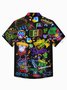 Royaura® Holiday Cinco de Mayo Mexican Neon Style Print Chest Pocket Shirt Plus Size Men's Shirt
