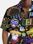 Royaura® Holiday Cinco de Mayo Mexican Neon Style Print Chest Pocket Shirt Plus Size Men's Shirt