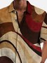 Royaura® 50's Mid Century Geometric Art Men's Vintage Shirt Stretch Pocket Camp Shirt Big Tall
