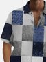 Royaura® Vintage Geometric Abstract Texture Print Chest Pocket Shirt Plus Size Men's Shirt