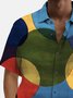 Royaura® Vintage Geometric Round Print Chest Pocket Shirt Plus Size Men's Shirt
