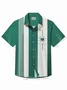 Royaura® 50's Vintage Bowling Shirt Medieval Geometry Stretch Quick Dry Camp Pocket Shirt Big Tall