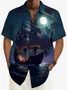 Royaura® Vintage Pirate Ship Print Chest Pocket Shirt Plus Size Men's Shirt
