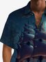 Royaura® Vintage Pirate Ship Print Chest Pocket Shirt Plus Size Men's Shirt
