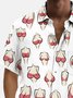 Royaura® Vintage Liberty Cartoon Print Chest Pocket Shirt Plus Size Men's Shirt