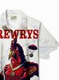 Royaura® x Drewrys Beer Retro BBQ Beer Rooster BBQ Beer Men's Button Pocket Short Sleeve Shirt