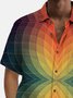 Royaura® Vintage Gradient Geometric Print Chest Pocket Shirt Plus Size Men's Shirt