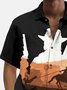 Royaura® Vintage Western Cartoon Print Chest Pocket Shirt Plus Size Men's Shirt