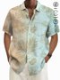 Royaura®Hawaiian Floral Gradient Men's Button Pocket Short Sleeve Shirt