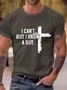 Royaura® I Can't But I Know A Guy Men's Round Neck T-Shirt Faith Cross Stretch Top Big Tall