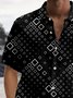 Royaura® Vintage Geometric Print Chest Pocket Shirt Plus Size Men's Shirt