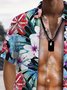 Royaura® Beach Vacation Men's Hawaiian Shirt Fun Botanical Print Pocket Camping Shirt