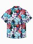 Royaura® Beach Vacation Men's Hawaiian Shirt Fun Botanical Print Pocket Camping Shirt