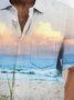 Royaura® Beach Vacation Men's Hawaiian Shirt Beach Drift Print Pocket Camping Shirt