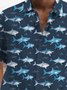 Royaura® Beach Vacation Men's Hawaiian Shirt Shark Print Pocket Camping Shirt