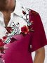 Royaura®Hawaiian Floral Rose Gradient Print Men's Button Pocket Short Sleeve Shirt
