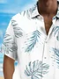 Royaura® Beach Vacation Men's Hawaiian Shirt Palm Leaf Print Pocket Camping Shirt