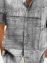 Royaura® 50's Vintage Textured Men's Art Shirt Pocket Stretch Camp Shirt Big Tall