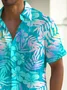 Royaura®Hawaiian Ombre Floral Print Men's Button Pocket Short Sleeve Shirt